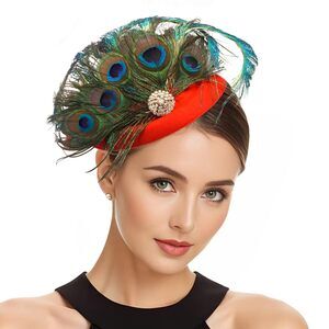 5462 Women's Fascinators Pillbox Hat With Headband & Clip- Embellished